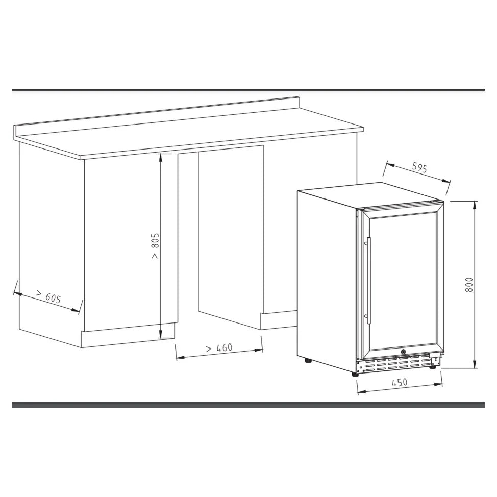 Prateleiras da cave de vinho Vinobox V40 GC 2T Black para garrafas em posição horizontal.